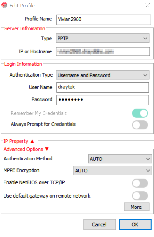 a screenshot of Smart VPN Client profile setup